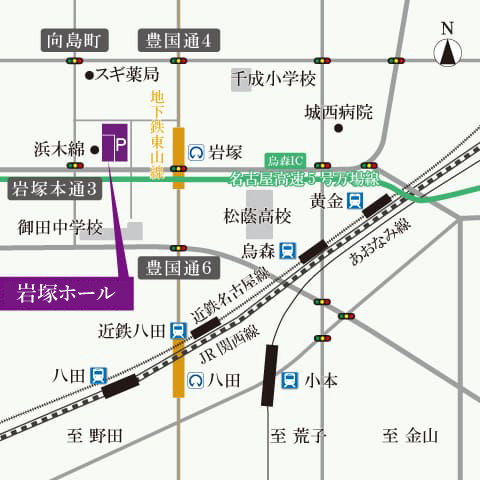 岩塚ホール周辺地図