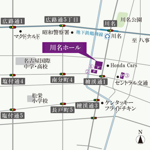 川名ホール周辺地図