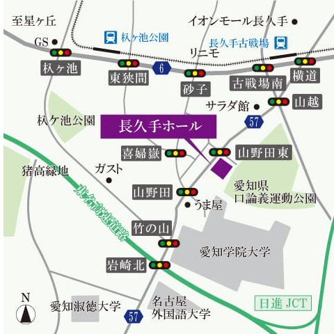 長久手ホール周辺地図