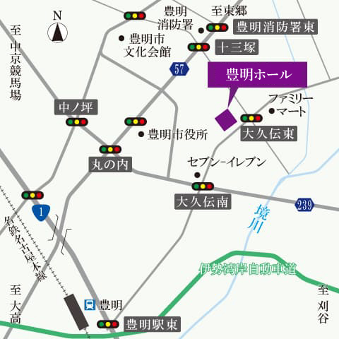 豊明ホール周辺地図